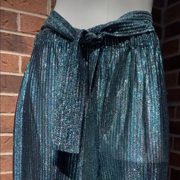Disco 70s sparkle striped lightweight pants size small - Picture 15 of 17